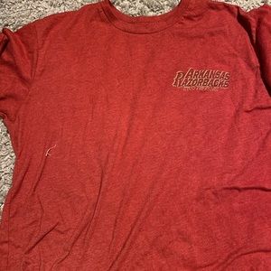 red, shirt, small, willing to negotiate, arkansas razorbacks